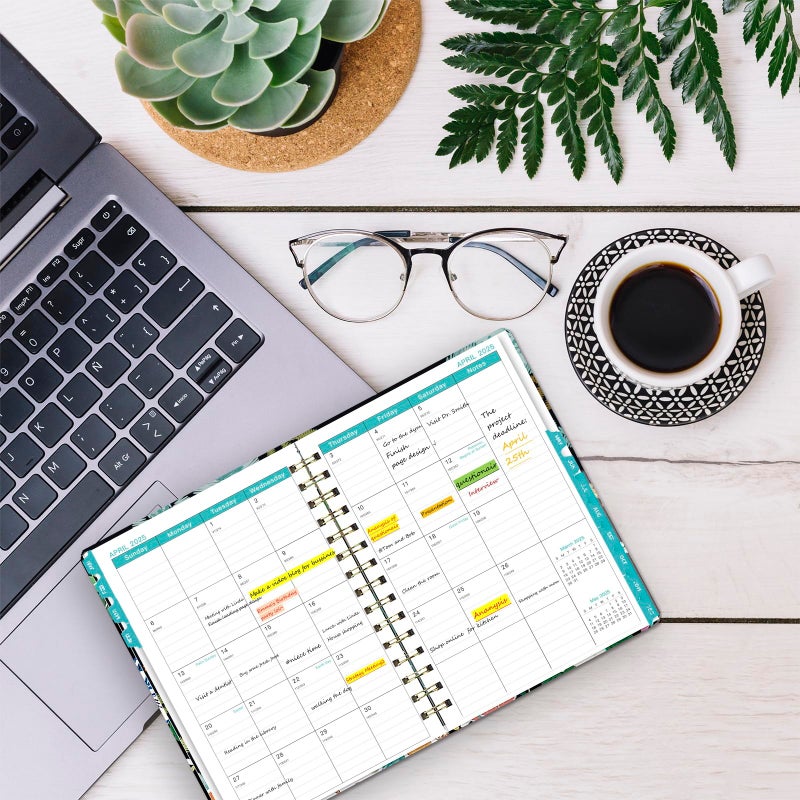 Ymumuda 2025 Planner, 12-Month Daily Weekly Monthly Planner from JAN.2025 to DEC.2025, 8.4"" X 6"", Spiral Planner Notebook with Stickers, Elastic Closure, Inner Pocket - Image 2